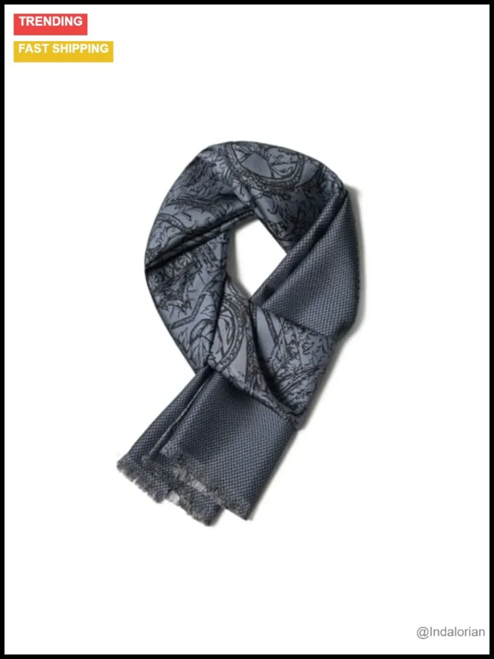 Men's 100% Mulberry Silk Twill Scarf Extra Long Hand Wash Gift Boxed